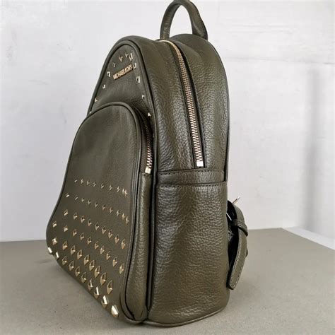 Michael Kors Abbey Medium Studded Backpack 35t8gayb2l Olive 